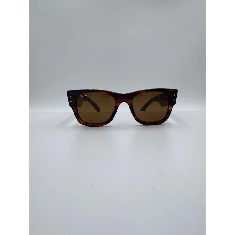 Ray-Ban RB0840S Mega Wayfarer Striped Havana Frame Brown Lens 51mm New